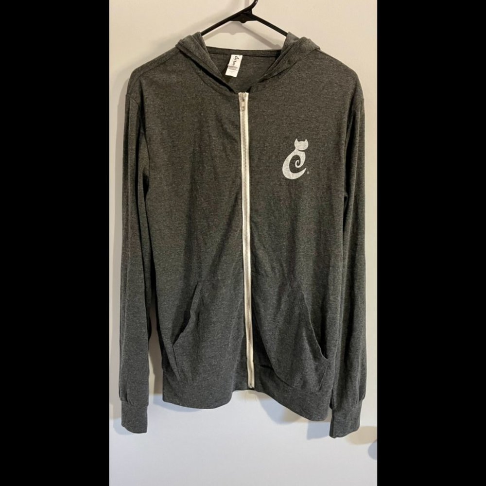 Cat Lady "Meow" Zip Up Hoodie, Size L
